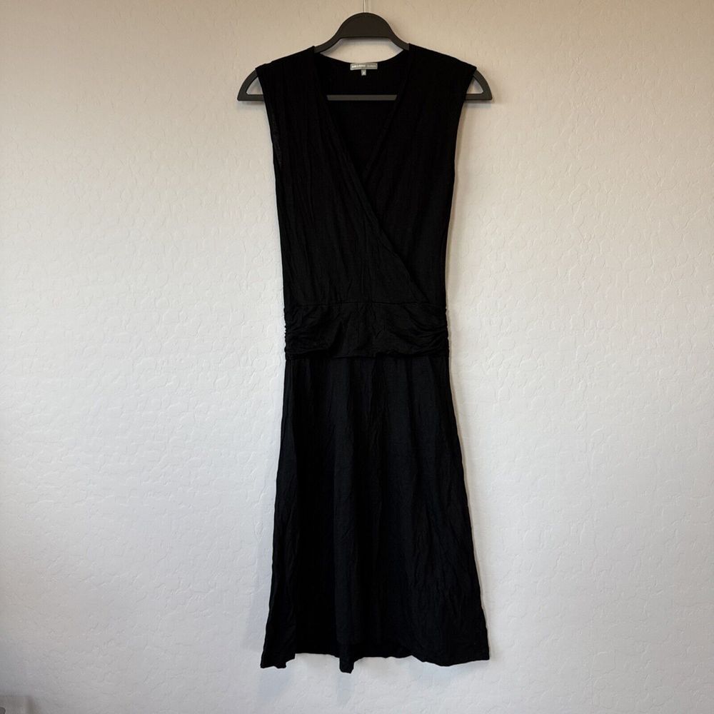 James Perse Size 2 Medium Black Cross‎ Front Sleeveless Dress